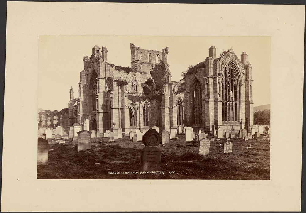 Melrose Abbey, from south-east by George Washington Wilson