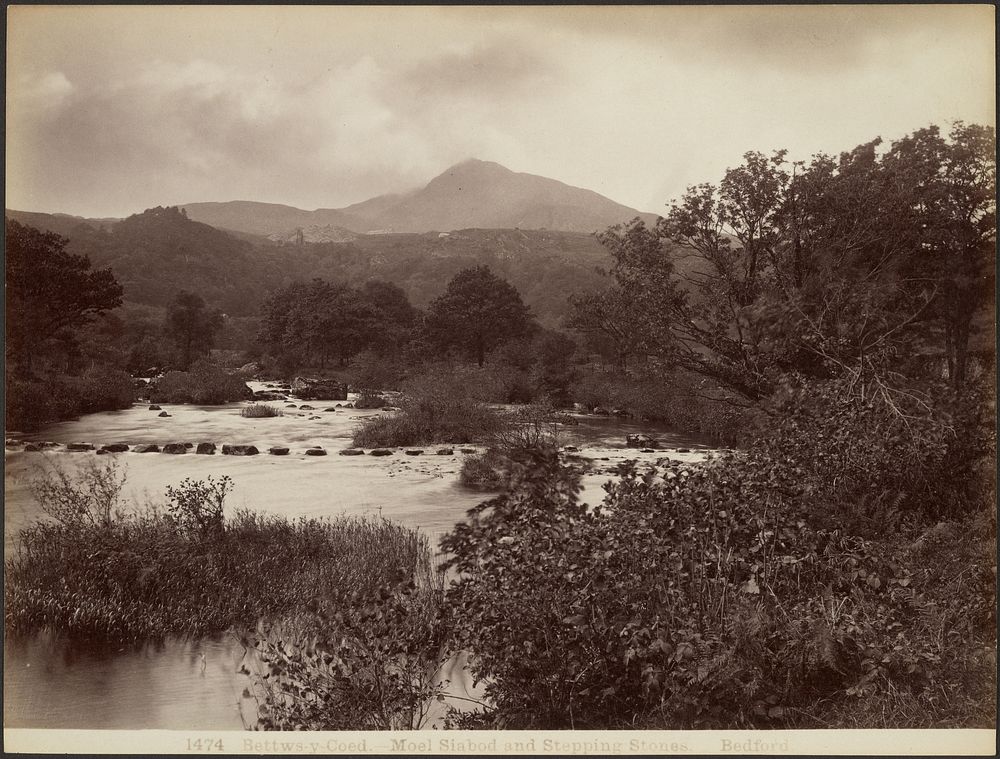 Bettws-y Coed. Moel Siabod and Stepping Stones by Francis Bedford