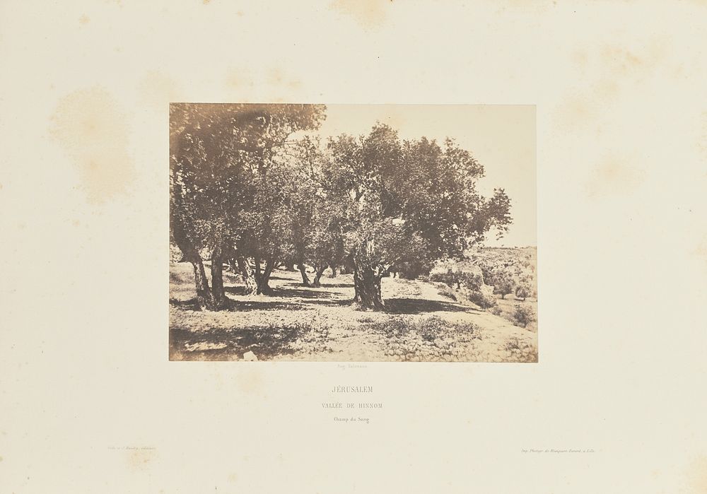 Jérusalem. Vallée de Hinnom, Champ du Sang by Auguste Salzmann and Louis Désiré Blanquart Evrard
