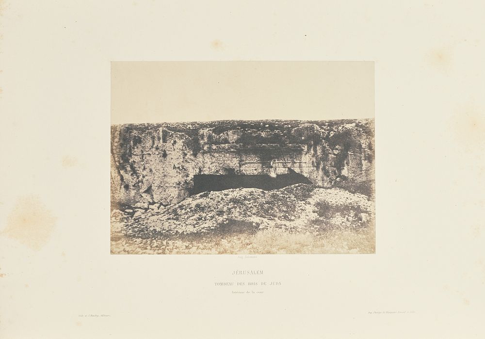 Jérusalem. Tombeau des rois de Juda. Intérieur de la cour by Auguste Salzmann and Louis Désiré Blanquart Evrard