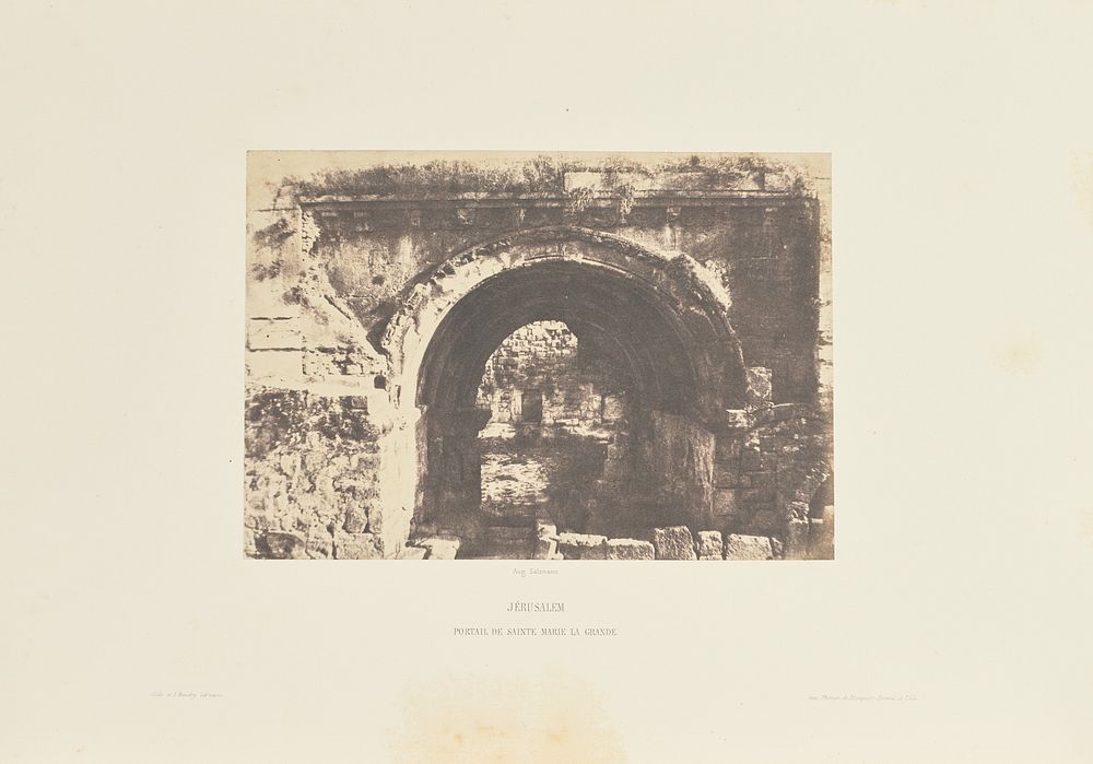 Jérusalem. Portail de Sainte Marie la Grande by Auguste Salzmann and Louis Désiré Blanquart Evrard
