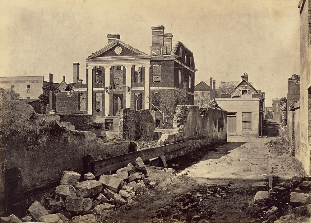 Ruins of the Pinckney Mansion, Charleston, South Carolina by George N Barnard
