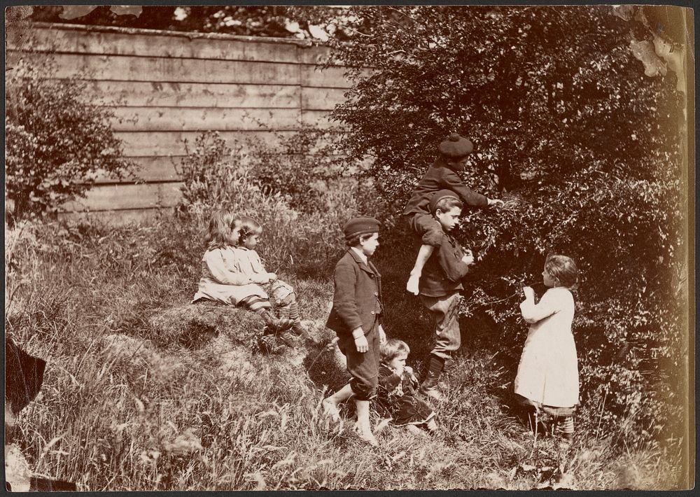 Children playing outdoors by Charles Reid