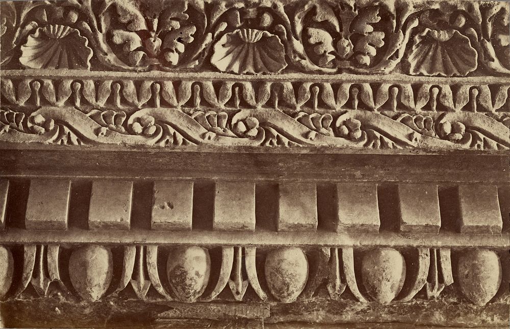 Cornice with egg and arabesque details