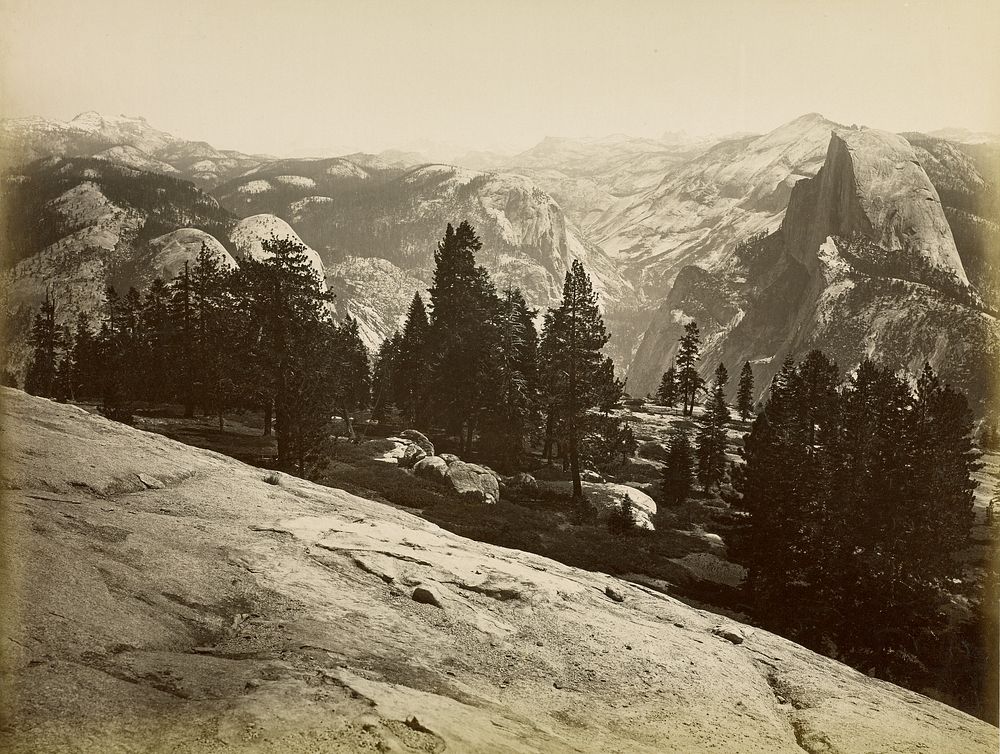 The Domes, from Sentinel Dome, Yosemite by Carleton Watkins