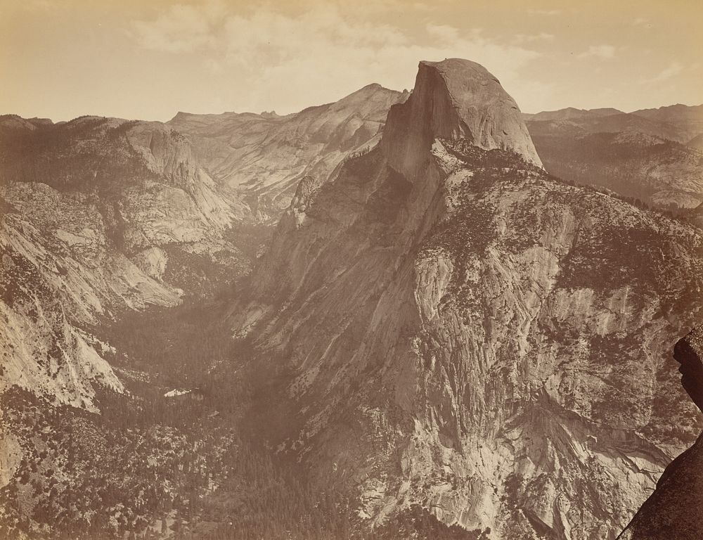 The Half Dome from Glacier Point, Yosemite by Thomas Houseworth and Company, Carleton Watkins, C L Weed and Eadweard J…