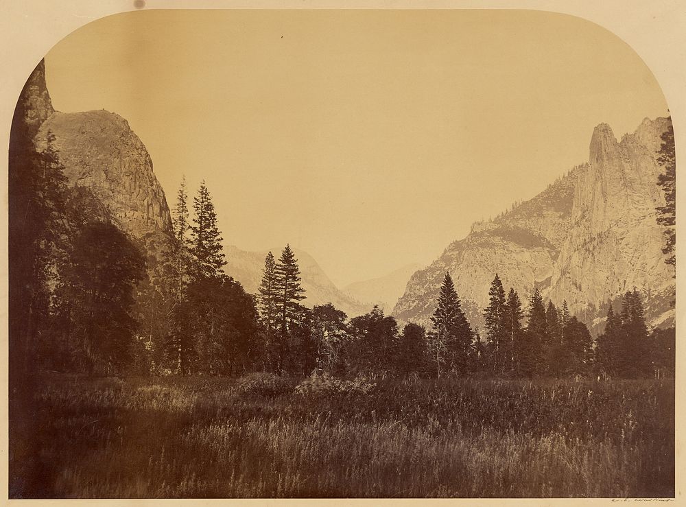 Yosemite, View on Valley Floor, with Sentinel Rock at Right by Carleton Watkins
