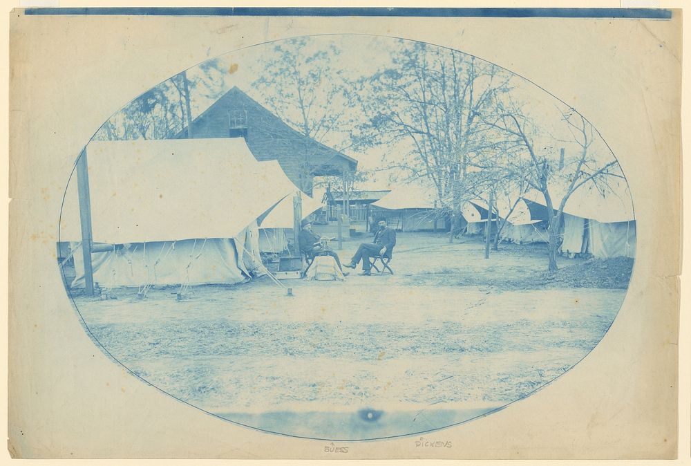 Camp Tents with Suess and Dickens Sitting by Carleton Watkins