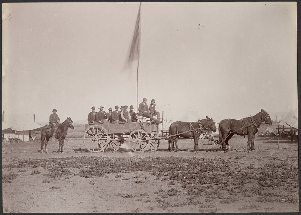 Wagon with Horses and Men by George Davidson and Carleton Watkins