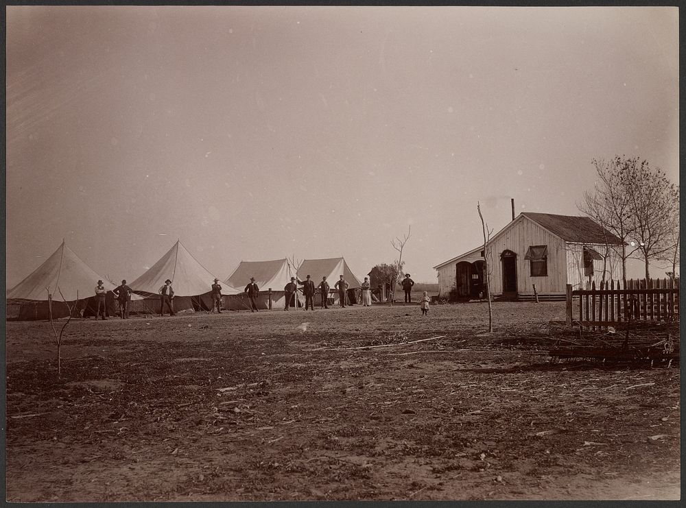 Tents with Figures and House by George Davidson and Carleton Watkins