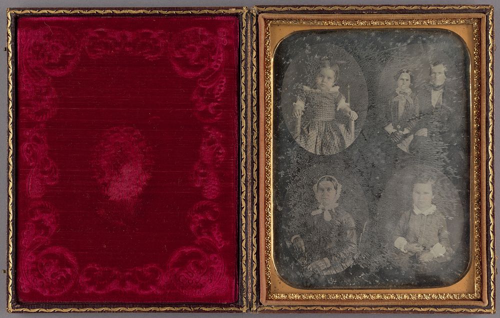 Portraits of a Little Girl, Couple, Elderly Woman, and a Little Boy