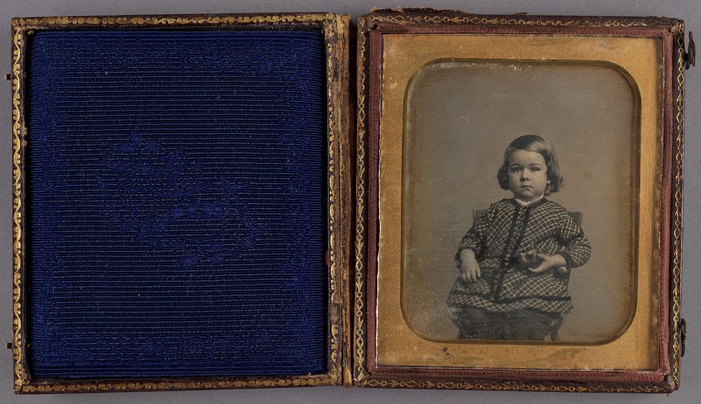 Portrait of a Seated Little Boy with Long Hair