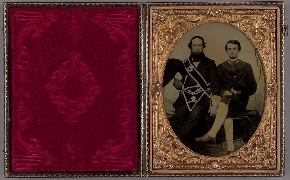 Portrait of Two Seated Men in Masonic Uniforms