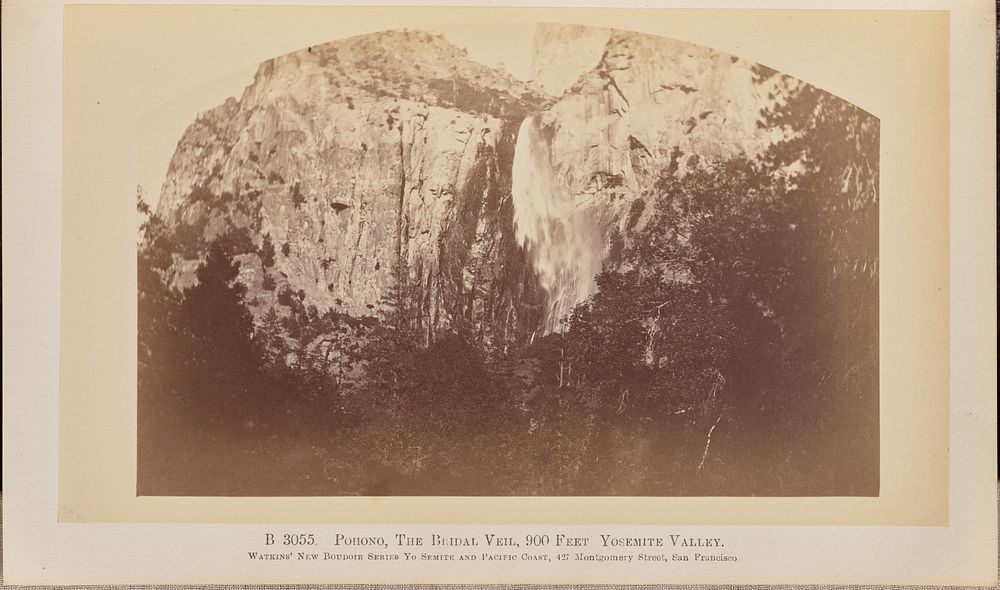 Pohono, The Bridal Veil, 900 Feet, Yosemite Valley by Carleton Watkins