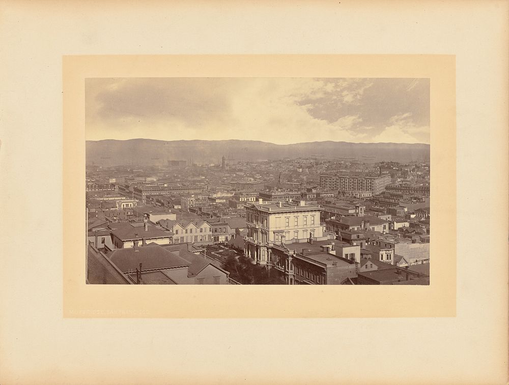 View Overlooking the City and the Bay Showng the Palace Hotel from South Windows by Eadweard J Muybridge