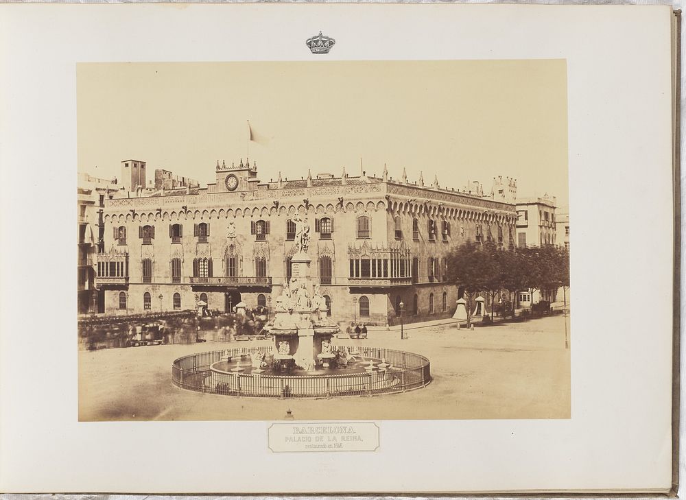 Barcelona. Palacio de la Reina, restaurado en 1846 by Charles Clifford