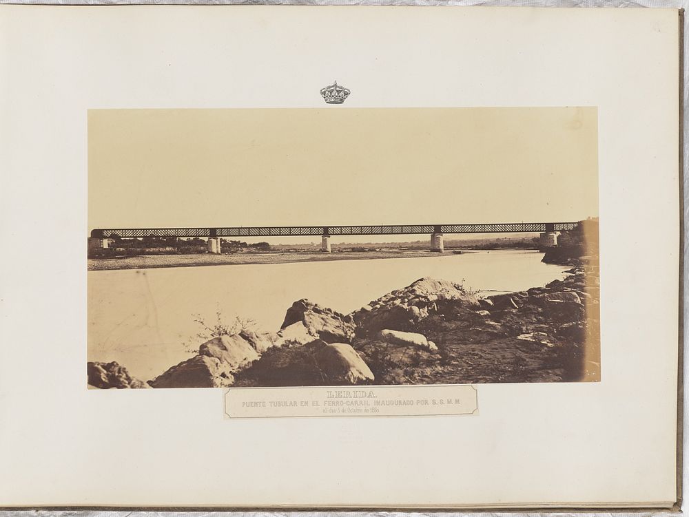Lerida. Puente tubular en el ferro-carril inaugurado por sus Majestades el dia 5 de Octubre de 1860 by Charles Clifford