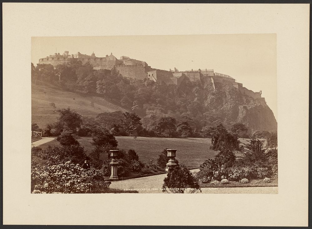 Edinburgh Castle from West Princes St. Gardens by George Washington Wilson