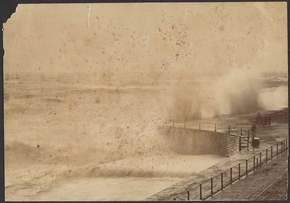 Waves Crashing Against a Sea Wall