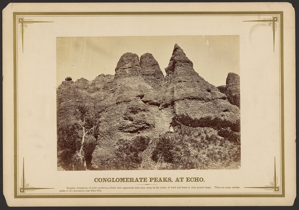 Conglomerate Peaks, at Echo. [Weber Canyon, Utah] by A J Russell