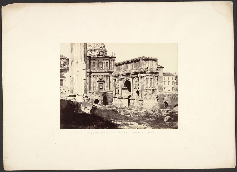 The Arch of Septimius and Temple of Vespasian, Rome by Giorgio Sommer