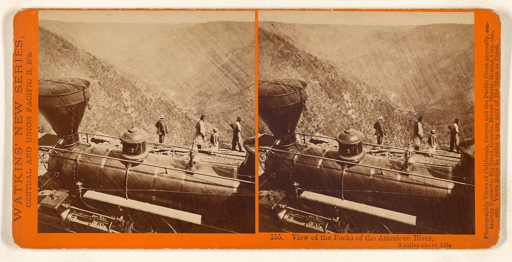 View of the Forks of the American River, 3 miles above Alta by Alfred A Hart and Carleton Watkins