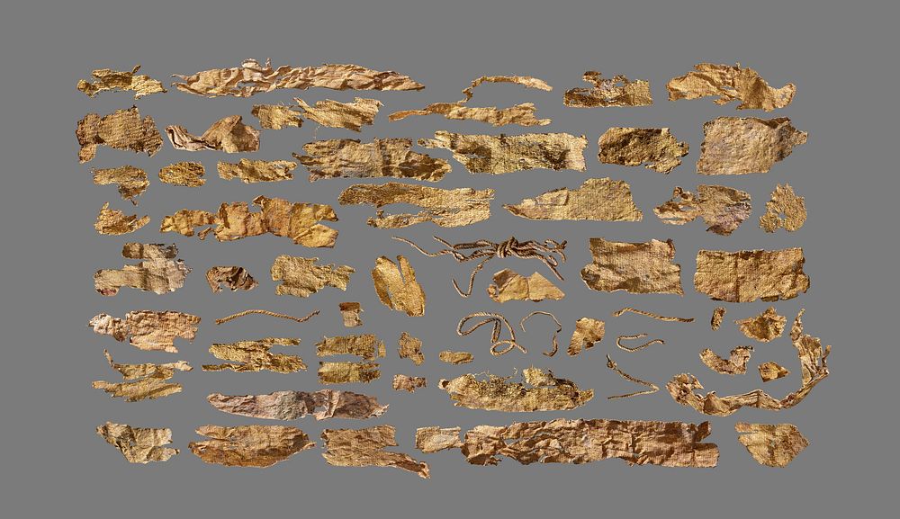 Group of 56 gold textile fragments