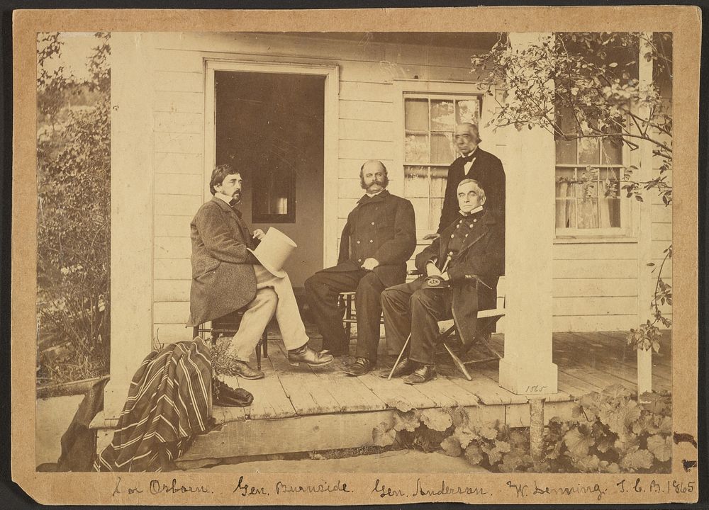 Col. Osborne, Gen. Burnside, Gen. Anderson, W. Denning, JCB 1865 by John Coates Browne