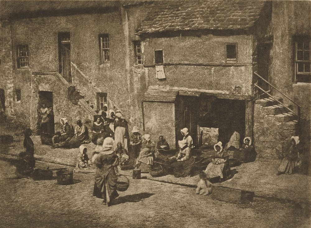 Women and Children Baiting the Lines, Fishergate, St Andrews by Hill and Adamson and James Craig Annan