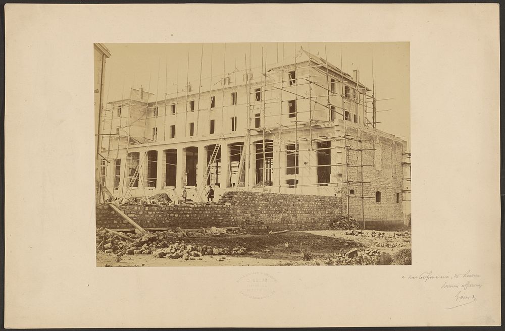 View of Paris Commune Building Destruction by Auguste Hippolyte Collard
