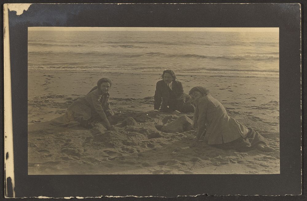 Figures Seated on the Beach by Louis Fleckenstein
