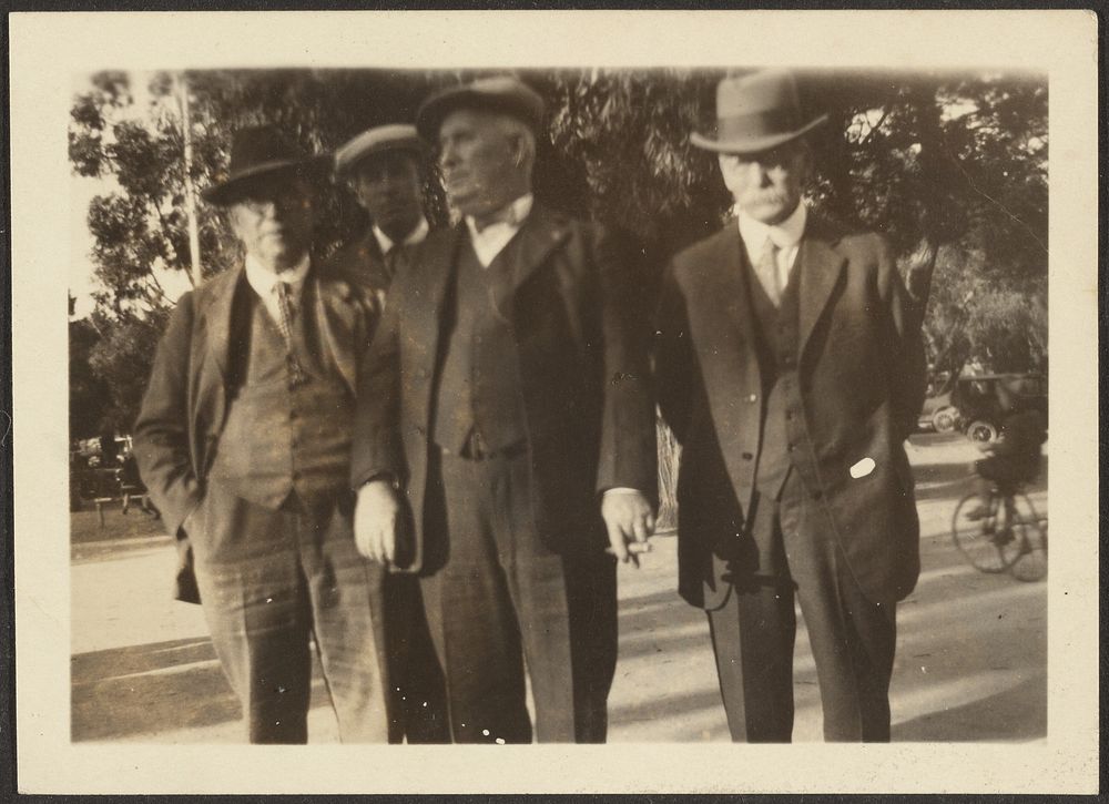 Fleckenstein and Three Men in Park by Louis Fleckenstein