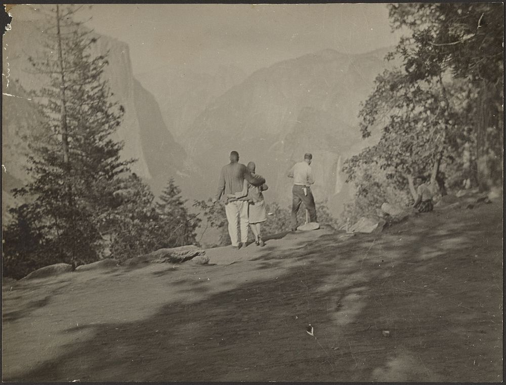 Group of Hikers Looking at Vista by Louis Fleckenstein