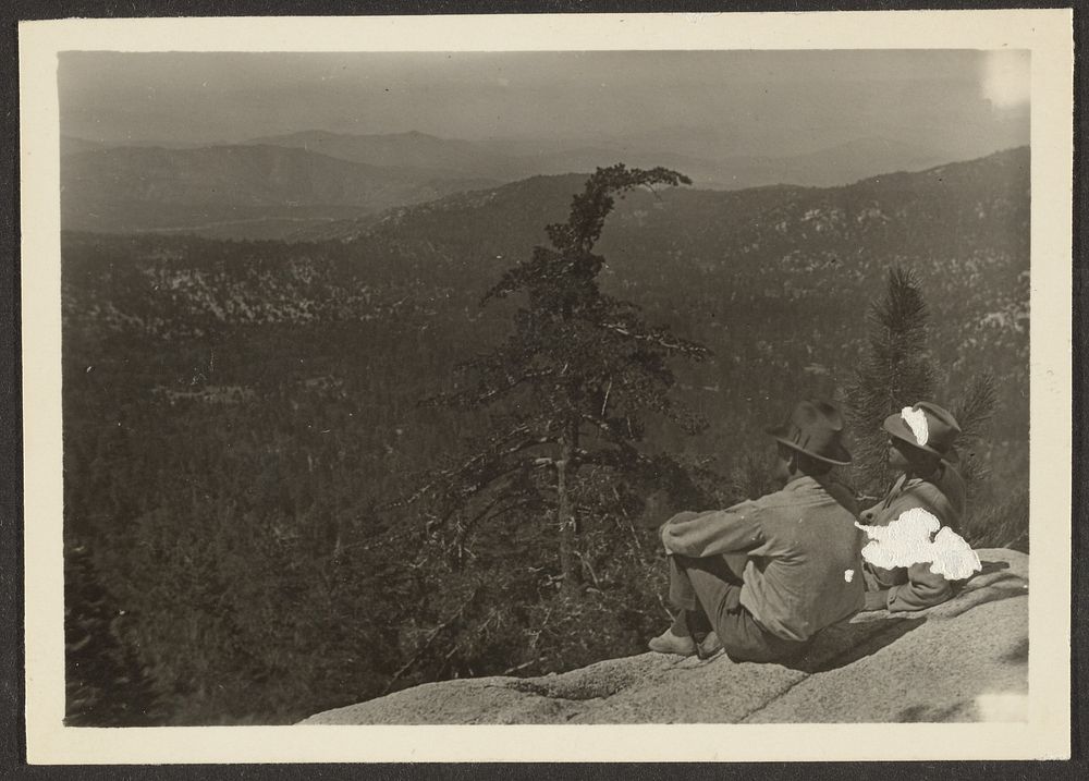 Two Men on Mountainside by Louis Fleckenstein