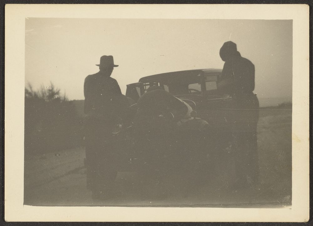 Shadowy Figures and Car by Louis Fleckenstein