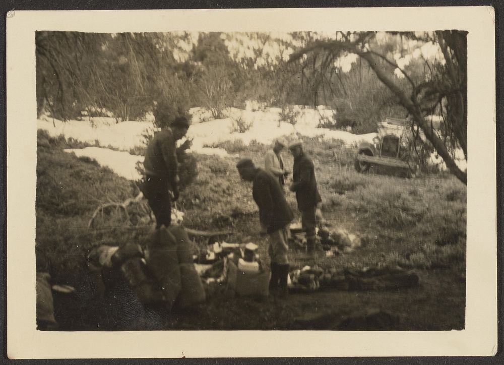 Figures at Camp Site by Louis Fleckenstein