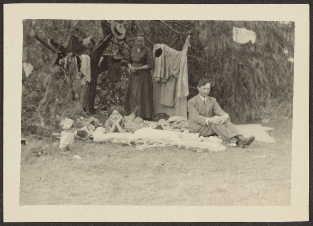 Group at Camp Site by Louis Fleckenstein