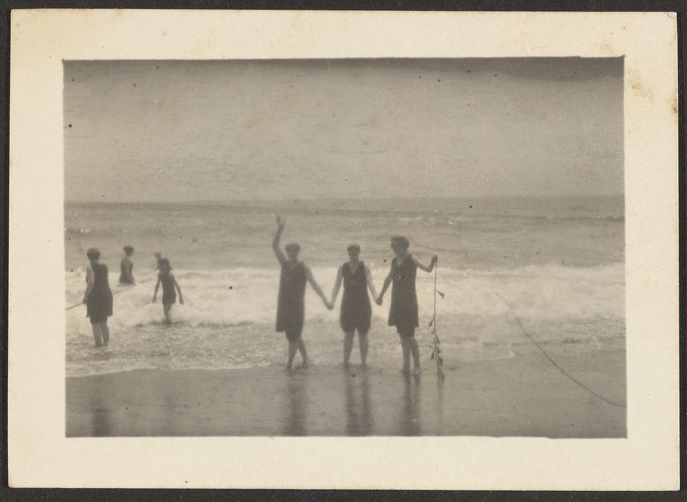 Figures on the Beach with Seaweed by Louis Fleckenstein