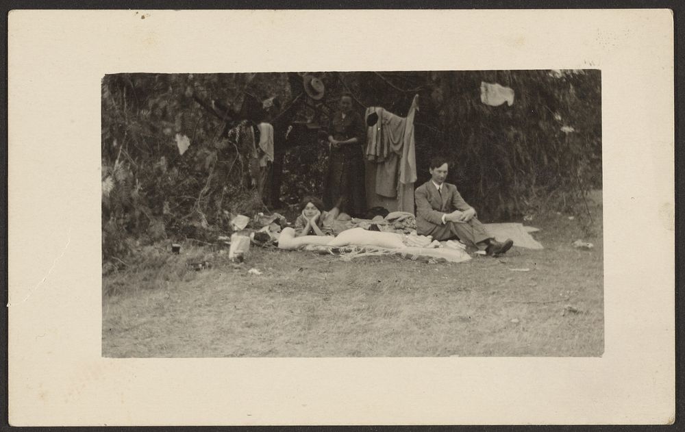 Group at Camp Site by Louis Fleckenstein