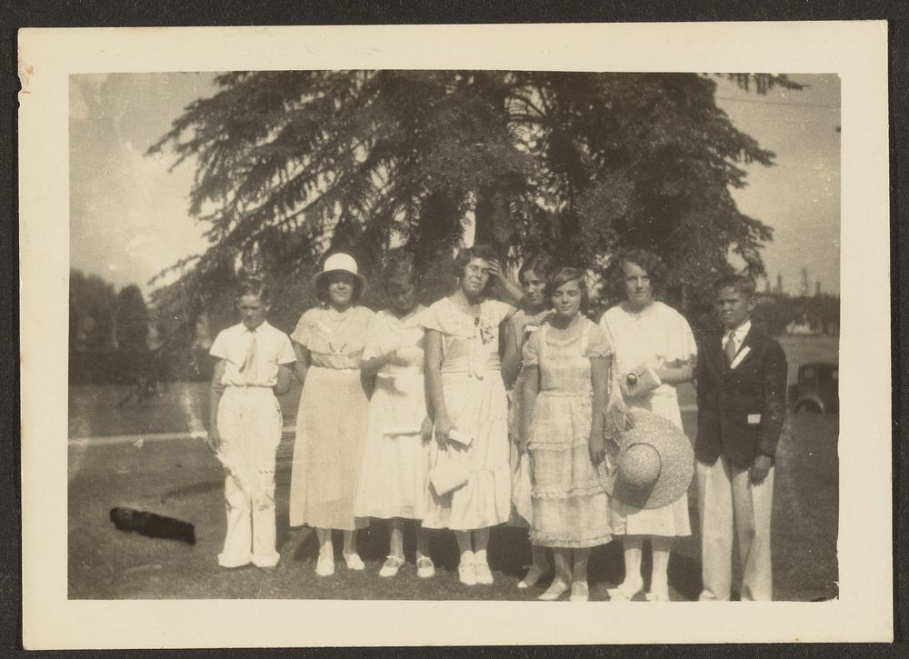 Group Portrait of Youths Dressed in White by Louis Fleckenstein