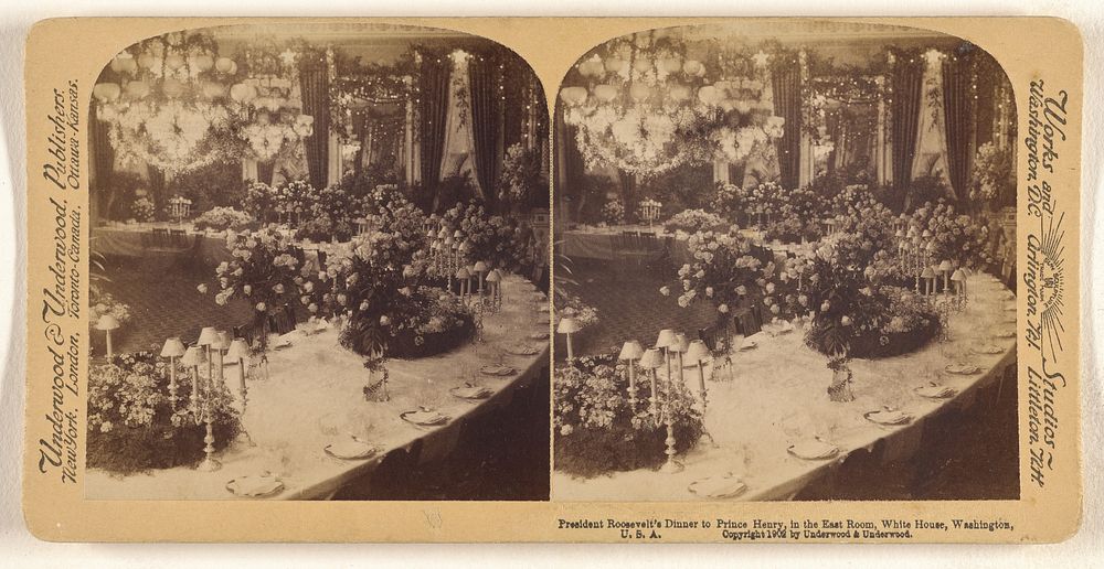 President Roosevelt's Dinner to Prince Henry, in the East Room, White House, Washington, U.S.A. by Underwood and Underwood