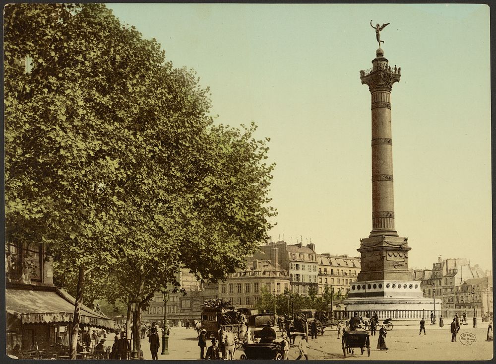 Colonne de Juillet, Place de la Bastille, Paris, France by P Z and Detroit Publishing Co