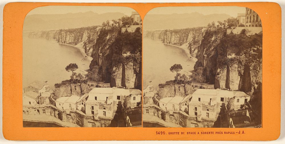 Grotte à Sorente, près de Naples by Jules Andrieu and Martinet