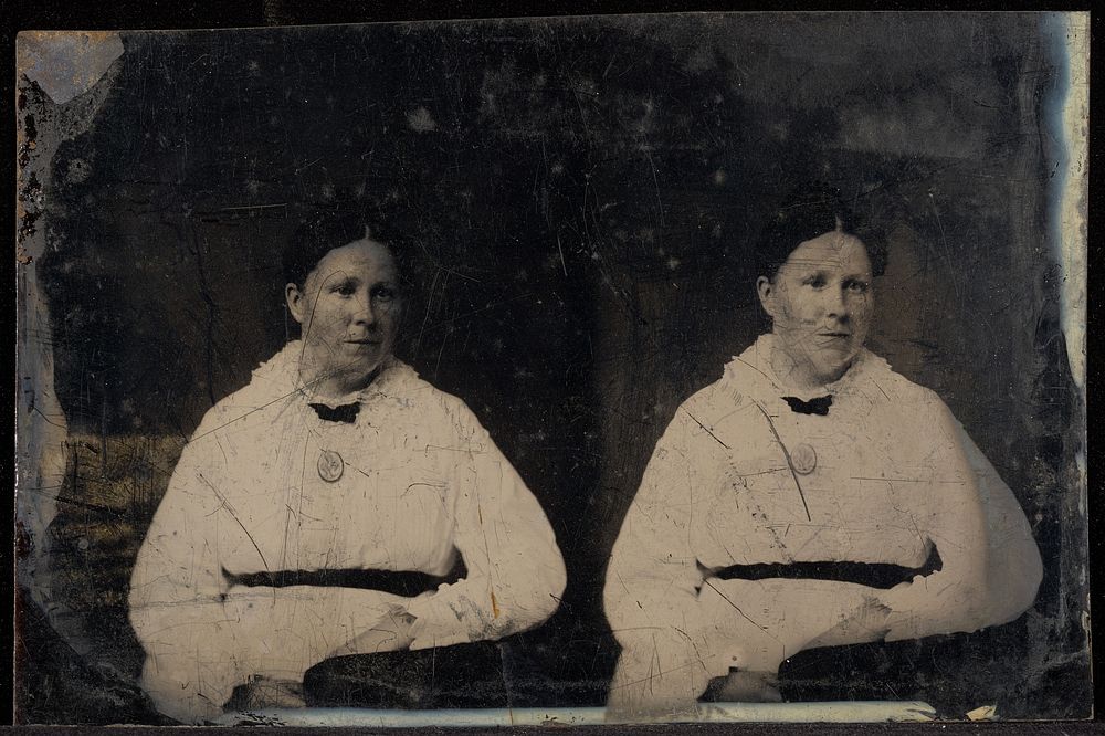 Double portrait of a middle-aged woman by Jacob Byerly