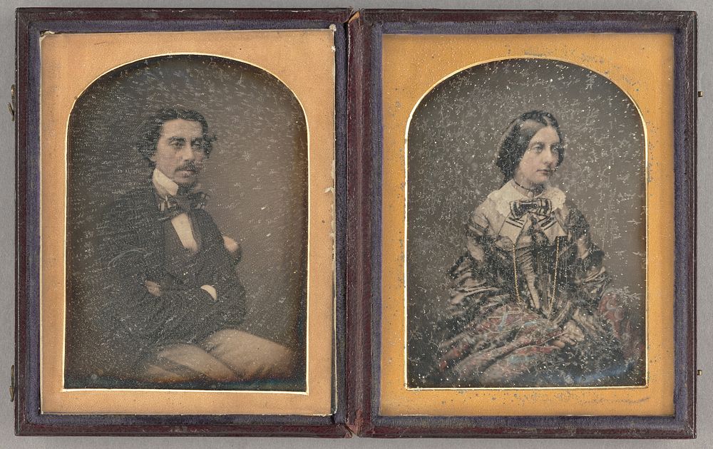 Portrait of a Seated Man with Moustache and Portrait of a Seated Woman