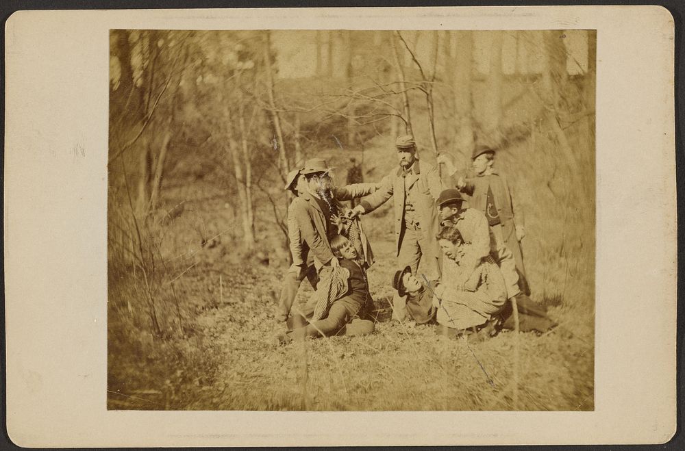 Nine costumed male students by Thomas Eakins