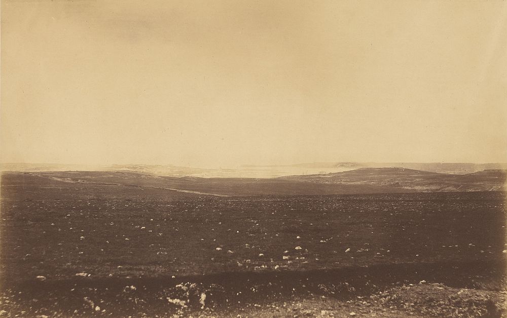 Distant view of Sebastopol with the Lines of Gordons Battery. by Roger Fenton