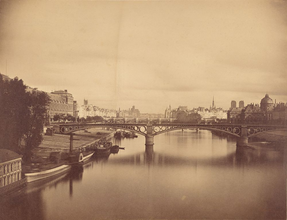 The Pont du Carrousel Seen from the Pont Royal by Gustave Le Gray