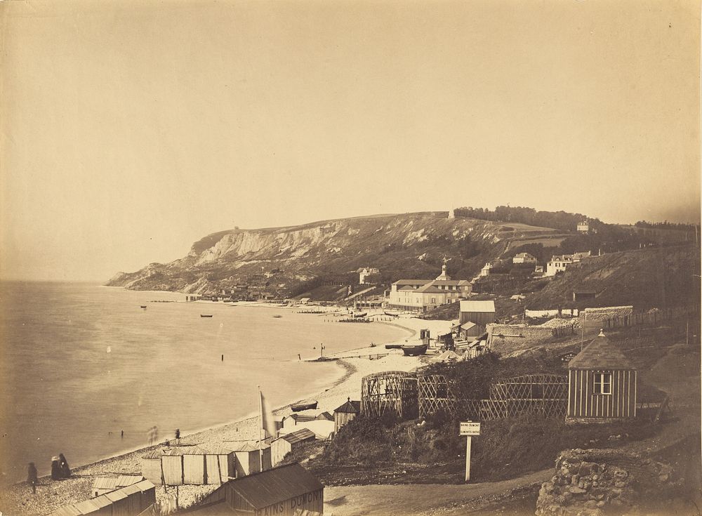 Le Havre, la plage vers Sainte-Adresse et le Cap de le Heve by Gustave Le Gray