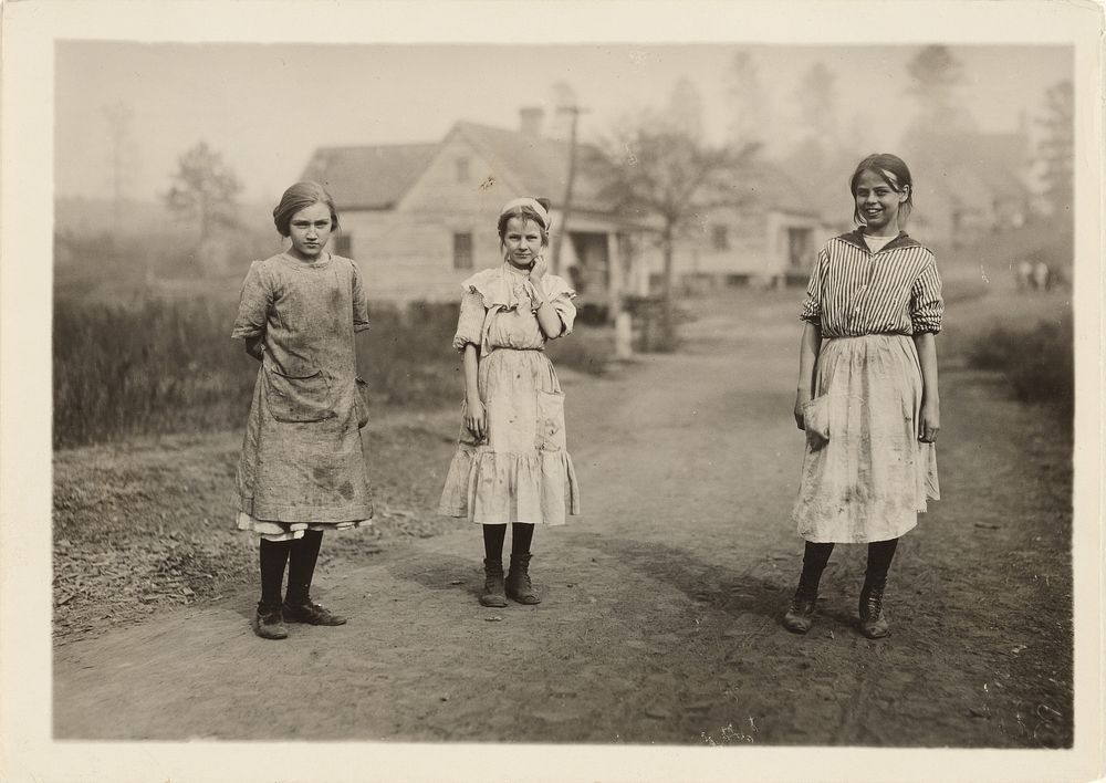 Three Young Workers in Kosciusko Cotton Mills, Mississippi by Lewis W Hine